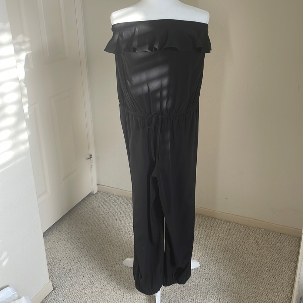 Bebe black strapless jumpsuit